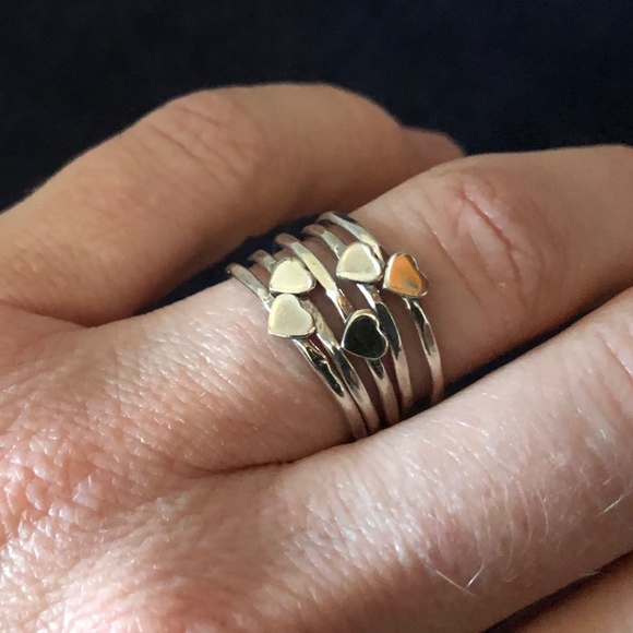 Boho, Heart Stacking Rings - Picture 4 of 8